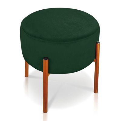 Kit 2 Puffs Iron Suede Verde Base Cobre