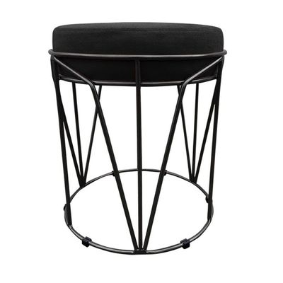 Puff Babu Suede Base Preto D´rossi Preto