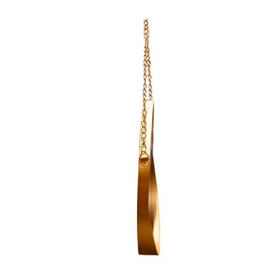 Espelho Redondo Dourado Com Alça de Corrente Dourado 26x5 Cm