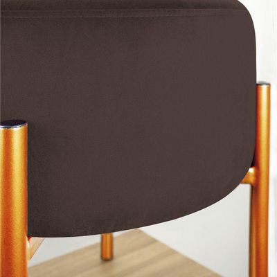 Kit 2 Puffs Iron Suede Cobre Marrom