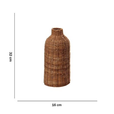Vaso Em Rattan 32x16cm