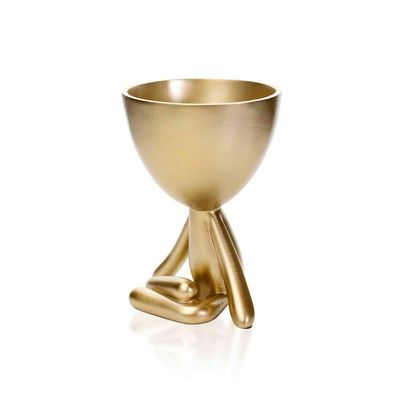 Vaso Bob Robert Planta Em Poliresina Dourado 14,5x11x10cm