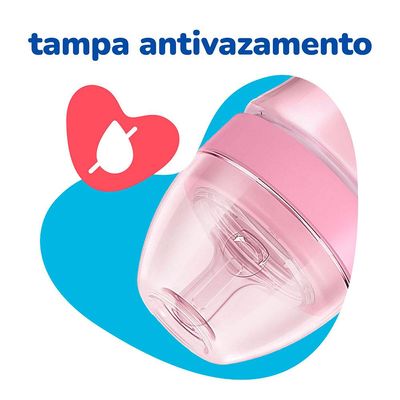 Kit com 3 Mamadeiras Primeiros Passos Lillo Rosa