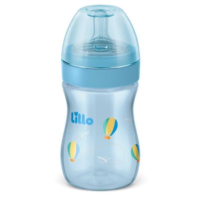 Kit com 3 Mamadeiras Primeiros Passos Lillo Azul