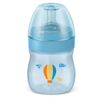 Kit com 3 Mamadeiras Primeiros Passos Lillo Azul