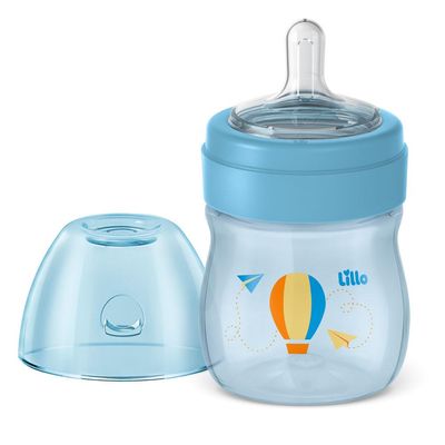 Kit com 3 Mamadeiras Primeiros Passos Lillo Azul