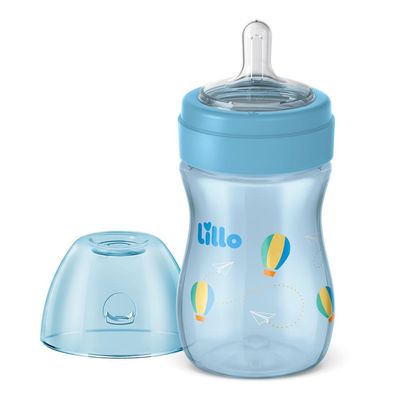 Kit com 3 Mamadeiras Primeiros Passos Lillo Azul