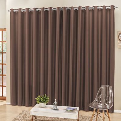 Cortina 4 Mts Sala Quarto Escritório Semiblackout para Trilho Comum Tabaco