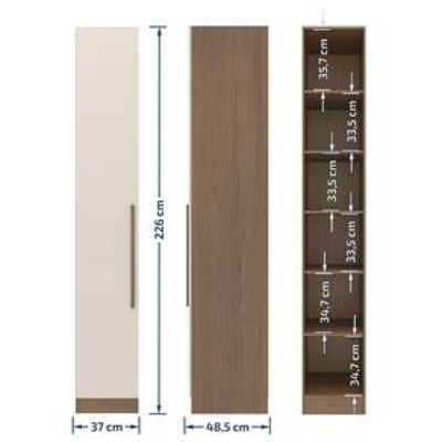 Armário Modulado Bartira Lugano com 1 Porta e 5 Prateleiras Casal – Avelã/Capuccino