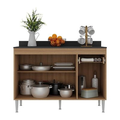 Balcão De Cozinha 120cm Gabinete Para Pia Paris Multimóveis Mp2233 Rustic-branco Rustic-branco