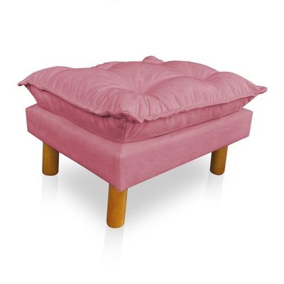 Kit Poltrona Amamentação Sara + Puff Suede Rosa Dal Poz Estofados