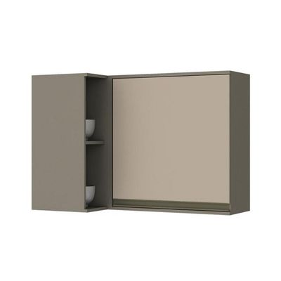 Armário Aéreo P/ Cozinha Canto Reto Connect C/ 1 Porta 95cm Duna/cristal - Henn