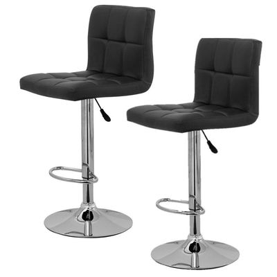Kit Com 2 Banquetas Gomos Confort , Giratoria, Com Regulagem De Altura Preta