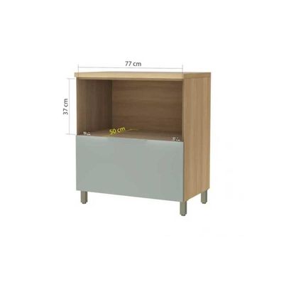 Balcão De Cozinha Marquesa 1 Porta E 1 Gaveta C/ Tampo 80cm Nature/verde - Nesher