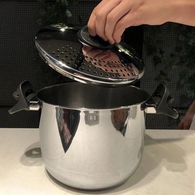 Espagueteira De Aço Inox Panela Para Massa 5 Litros Escorredor Funciona Em Fogão De Indução Macarrão