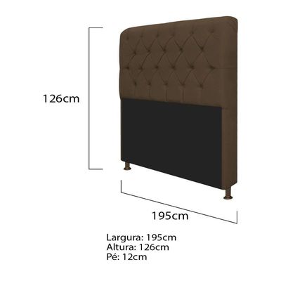 Kit Cabeceira e Recamier 195 Cm King Size Suede Marrom