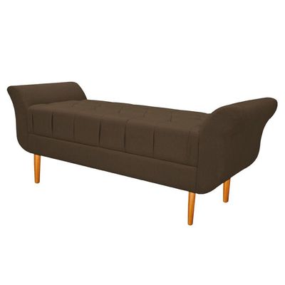 Kit Cabeceira e Recamier 195 Cm King Size Suede Marrom