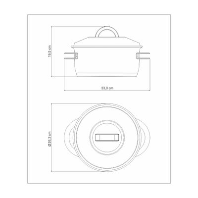 Caçarola Tramontina Solar Funda em Aço Inox Fundo Triplo com Tampa e Alças 24 cm 6,1 L