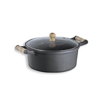 Caçarola Alça De Madeira Tampa De Vidro 3,2 Litros 22cm