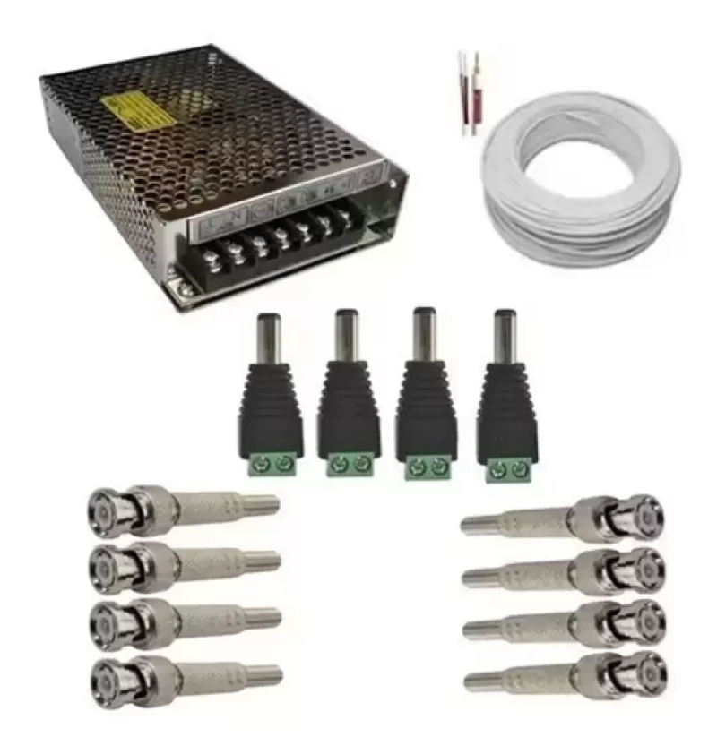 Kit 3 Camera de Seguranca Intelbras Bullet 30m vhd 1130b Externa Dvr 4 canais multi hd