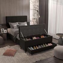 Sapateira Recamier Veludo 98x50x45 Cm veludo Marrom