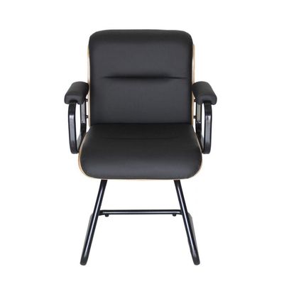 Cadeira Eames Diretor Fixa Linha Capa Em Madeira Preto
