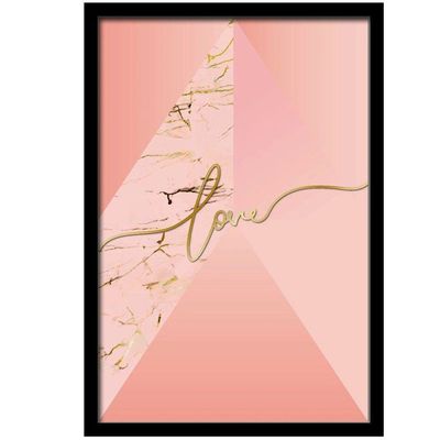 Conjunto Quadros Decorativos 3 peças MDF 20x30 Formas Rosa
