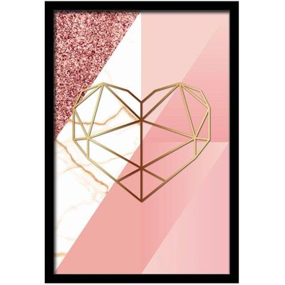 Conjunto Quadros Decorativos 3 peças MDF 20x30 Formas Rosa