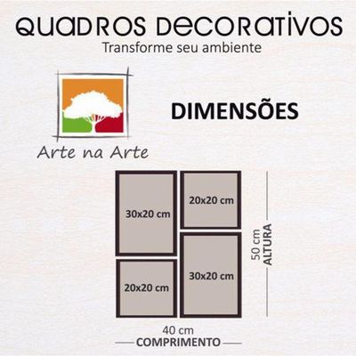 Conjunto Quadros Decorativos 4 peças Mini Safari