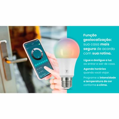 Lâmpada de LED Smart Tramontina Base E27 10 W Bivolt com 16 Milhões de Cores RGBW Wi-Fi + Bluetooth Branco