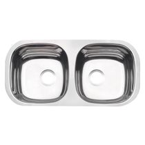 Cuba de Embutir Tramontina Isis 2C 34 BL Perfecta em Aço Inox Polido 78x40 cm Sem Válvula