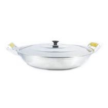 Frigideira Alumínio Fundido Polida Alça Madeira Trad 36cm