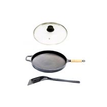 Frigideira Antiaderente Cabo Tampa Vidro 30cm e Espátula