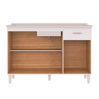 Balcão Poquema Para Cuba 3 Portas 1 Gaveta Branco