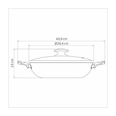 Wok Tramontina Loreto em Alumínio Antiaderente Starflon Max Grafite 28 cm 3,3 L