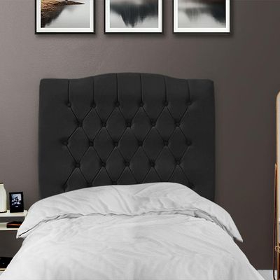 Cabeceira De Cama Box Solteiro 90 Cm Dunas - Veludo Preto.