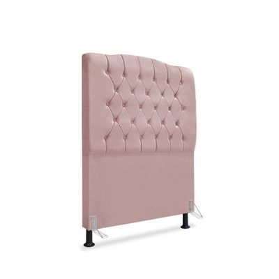 Cabeceira De Cama Box Solteiro 90 Cm Dunas - Veludo Rose.