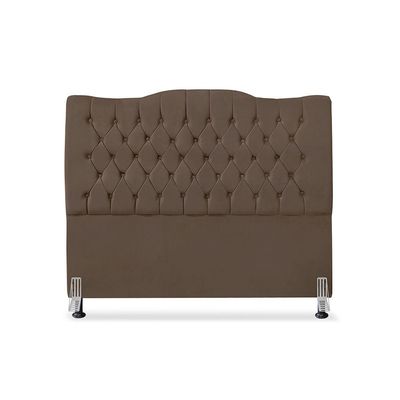 Cabeceira De Cama Box Casal 140 Cm Dunas - Veludo Marrom