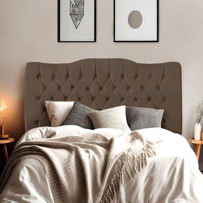 Cabeceira De Cama Box Casal 140 Cm Dunas - Veludo Marrom