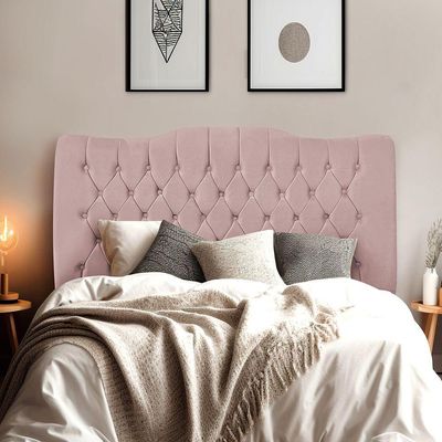 Cabeceira De Cama Box Casal 140cm Dunas - Veludo Rose