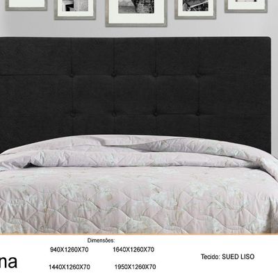 Cabeceira Casal Jbe Barcelona 144cm Preta Cama Box 138cm