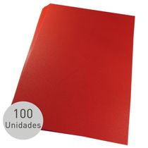 Capa para encadernação Ofício Vermelha PP Couro 0,30mm 100un