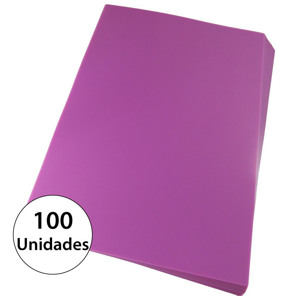 Capa para encadernação Ofício Rosa PP Line 0,30mm 100un