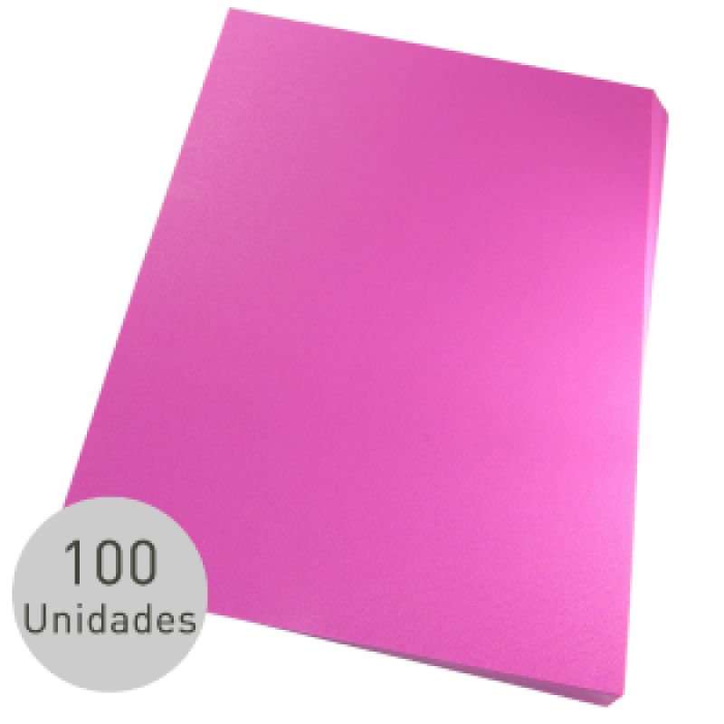 Capa para encadernação A4 Rosa PP Couro 0,30mm 100un