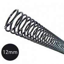 Espirais para Encadernação  Preto 12mm  70 Folhas 100 und