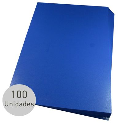Capa para encadernação Ofício Azul PP Couro 0,30mm 100un