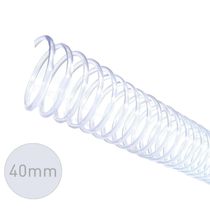 Espirais para Encadernação Cristal Transparente 40mm 350 Folhas 20 und
