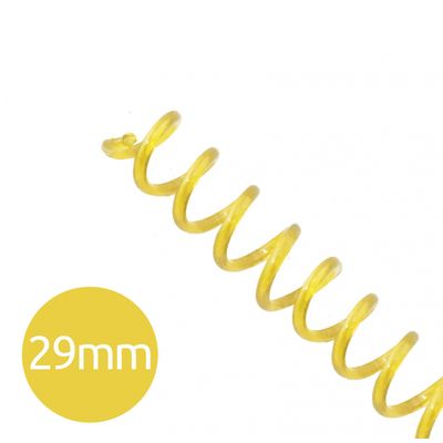 Espiral para Encadernação Amarelo Transparente 29mm 200 Folhas 35 und