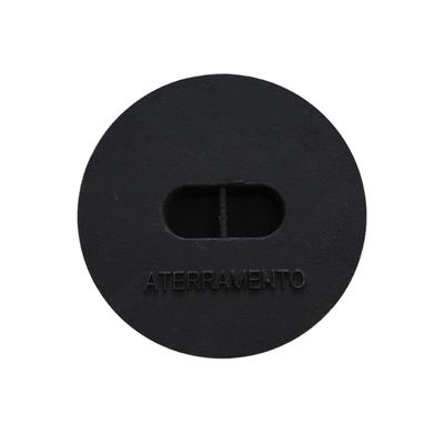Tampa Tampão de Chão Aterramento Liso de Ferro Fundido 25cm