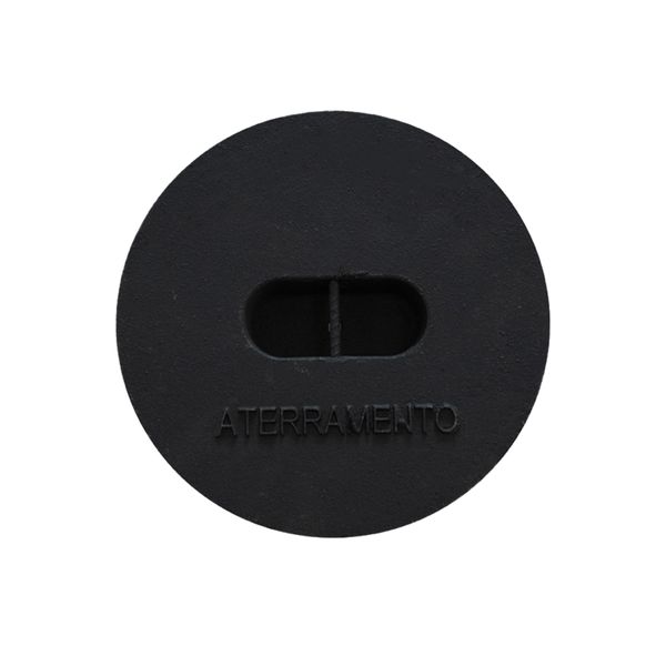 Tampa Tampão de Chão Aterramento Liso de Ferro Fundido 25cm